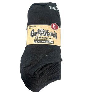 Gas Monkey Mens 10 Pack Black Cushioned No Show Socks